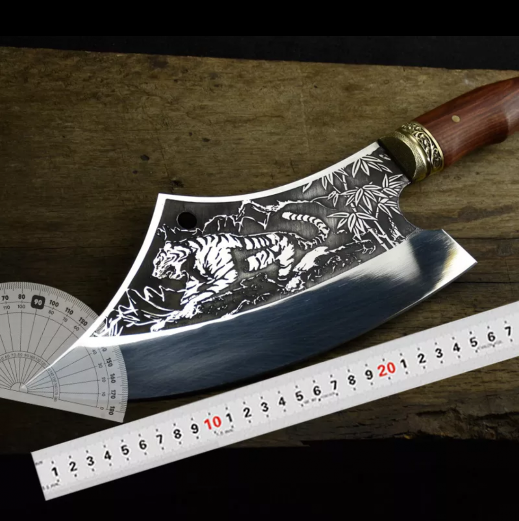 Handmade Chinese Cleaver Tiger Style Chef Knife Slicing Chopping