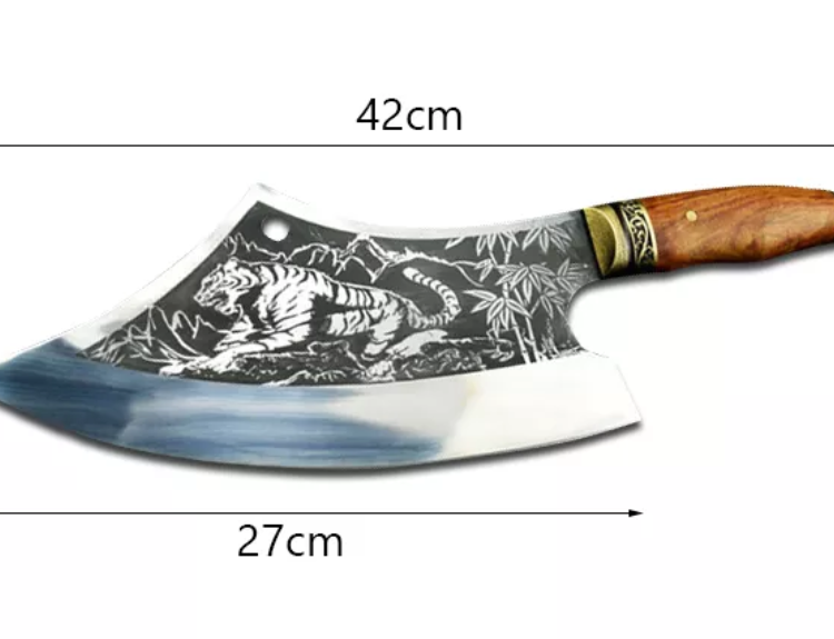 Handmade Chinese Cleaver Tiger Style Chef Knife Slicing Chopping Kitchen  Tool