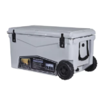 KUER 70QT with wheels ice box manufacturers large fishing seat food Roto-molded Cooler Split Cooler Box with Table for Fishing