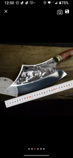 Handmade Chinese Cleaver Tiger Style Chef Knife Slicing Chopping Kitchen Tool - Image 3